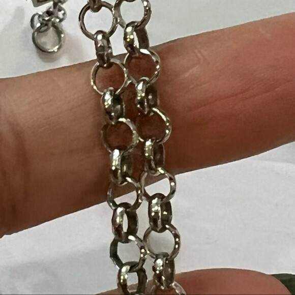 BANANA REPUBLIC~Enamel & Silver Link Chain Necklace - Picture 5 of 5